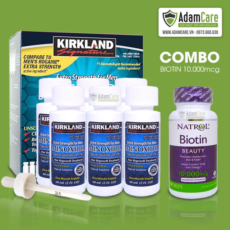 [HCM] Serum mọc râu tóc Minoxidil 5% dạng lỏng nguyên hộp 6 lọ + Biotin 10.000mcg