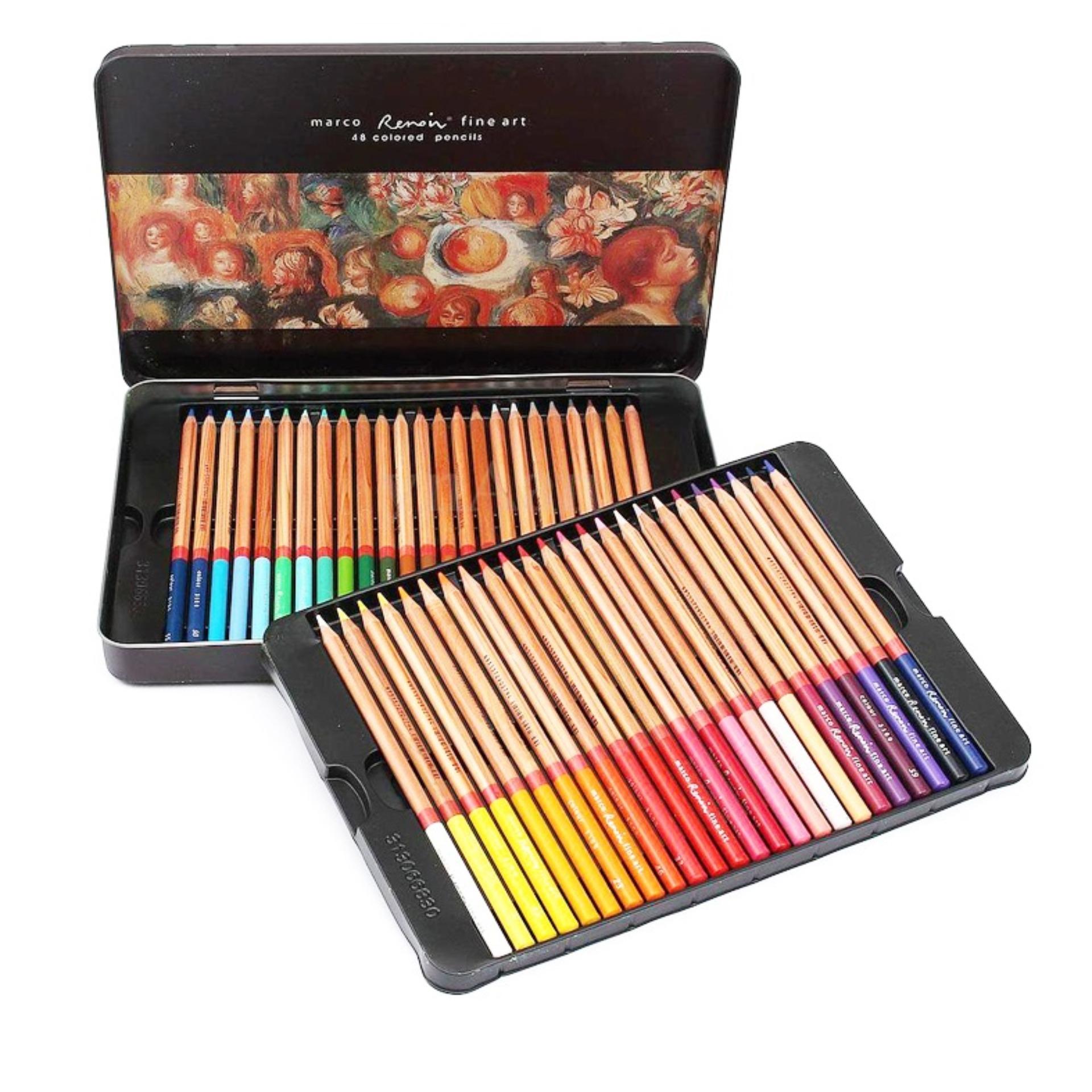 BỘ CHÌ TÔ 48 MÀU KHÔ CAO CẤP MARCO RENOIR 3100-48TN (HỘP THIẾC)