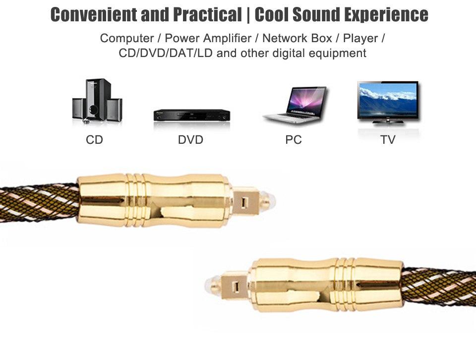 Cáp quang âm thanh mạ vàng 24k Toslink Optical 0.5m (GOLD)
