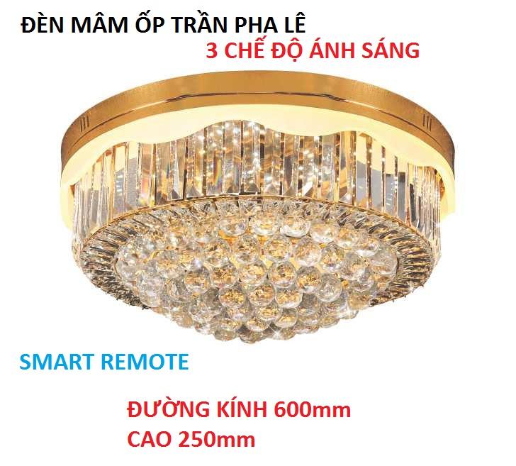 ĐÈN MÂM ỐP TRẦN PHA LÊ NC9112A đường kính 600mm cao 250mm