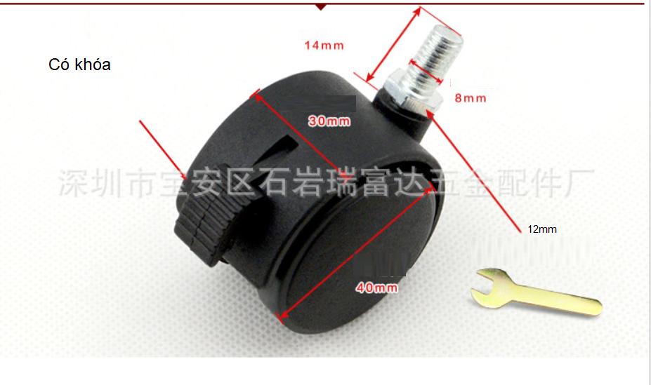 Bộ 4 bánh xe nhựa tủ gỗ