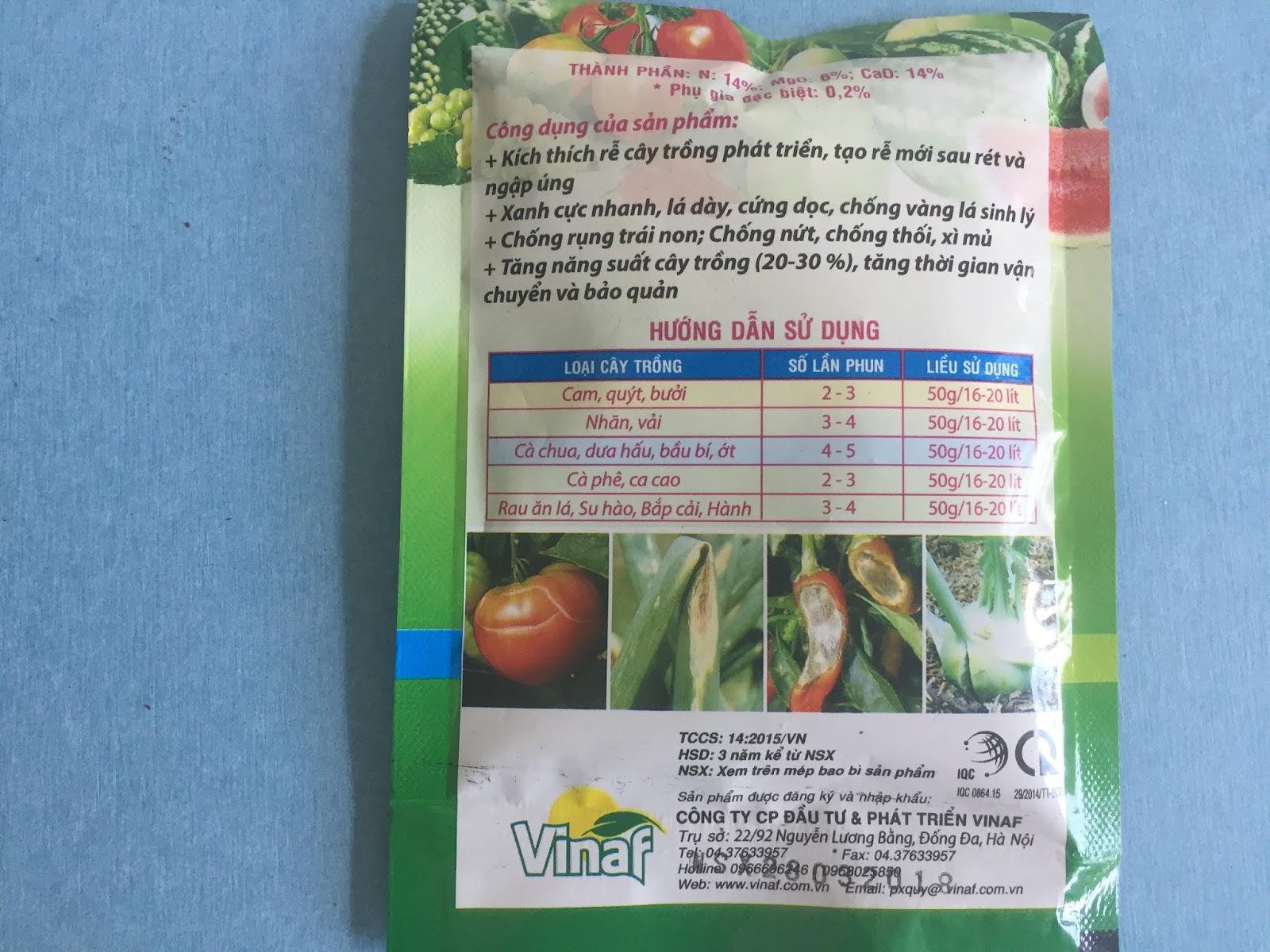 4 gói Phân bón lá cao cấp siêu Canxi