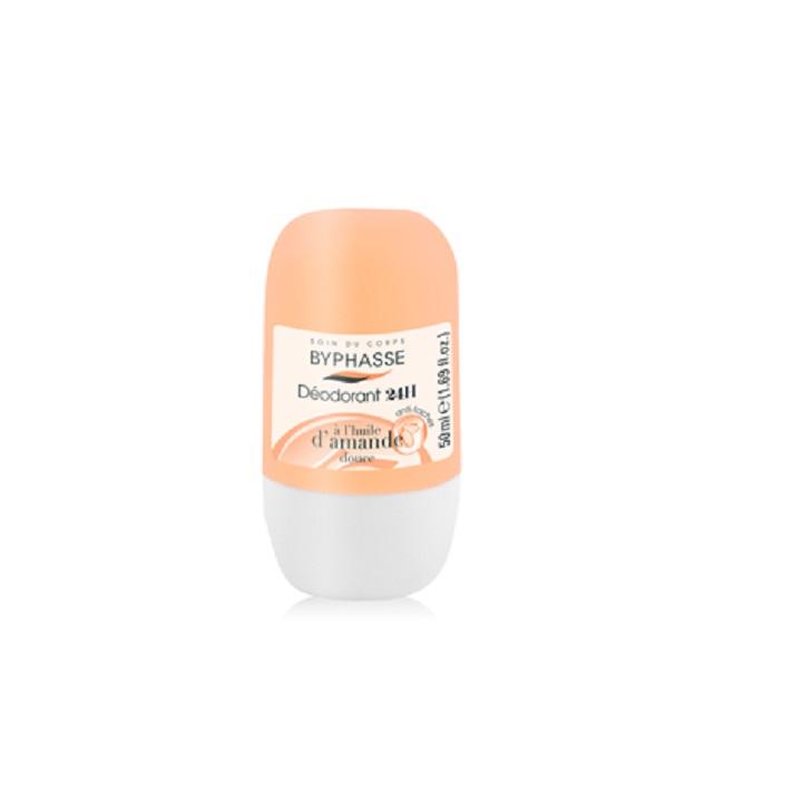 Lăn Khử Mùi Byphasse Hương hạnh nhân (24h deodorant sweet almond oil (roll-on) 50ml)