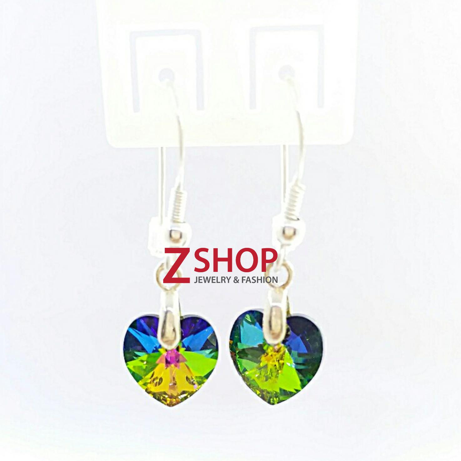 Bông tai bạc 925 - pha lê cao cấp BT035