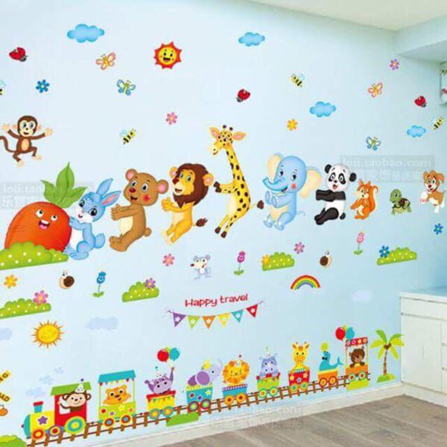 Decal dán tường happy traver ( 1m5*1m2)