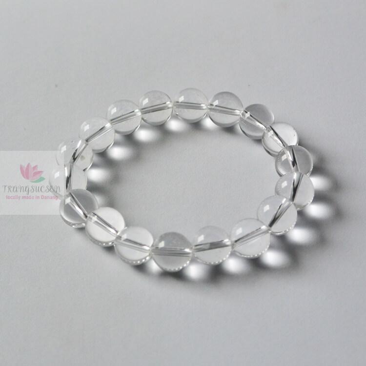 [HCM]VÒNG TAY ĐÁ THẠCH ANH TRẮNG 10LY ( TẶNG THÊM DÂY VÀ HẠT) -HÀNG ĐẸP