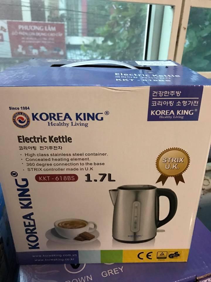 Bình siêu tốc Korea King KKT-618BS 1,7 1850W ( Màu Bạc)