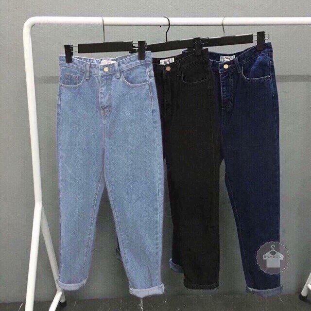 QUẦN BAGGY JEAN NỮ 9 TẤC TRƠN NHIỀU MÀU có sẵn
