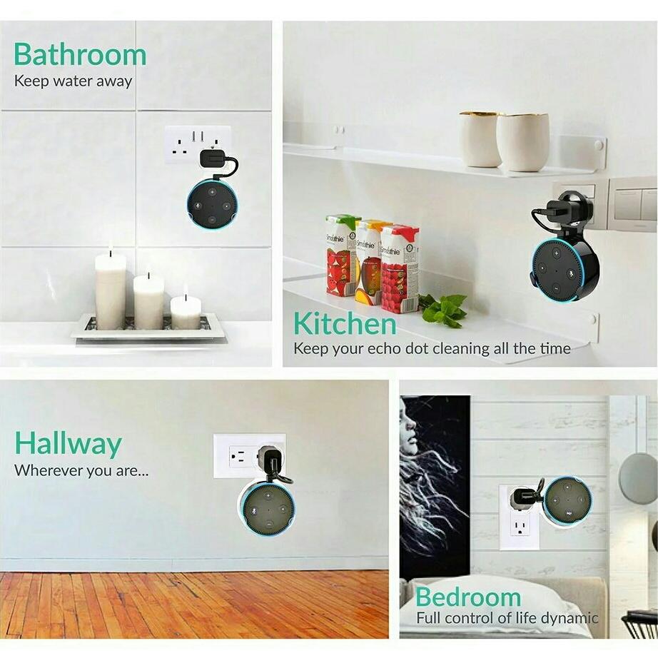 Case treo tường Echo Dot 2 có sẵn cáp nguồn micro USB