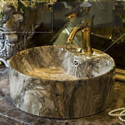 Chậu rửa lavabo gốm sứ nghệ thuật LAV008 – Họa tiết vân đá sáng tạo