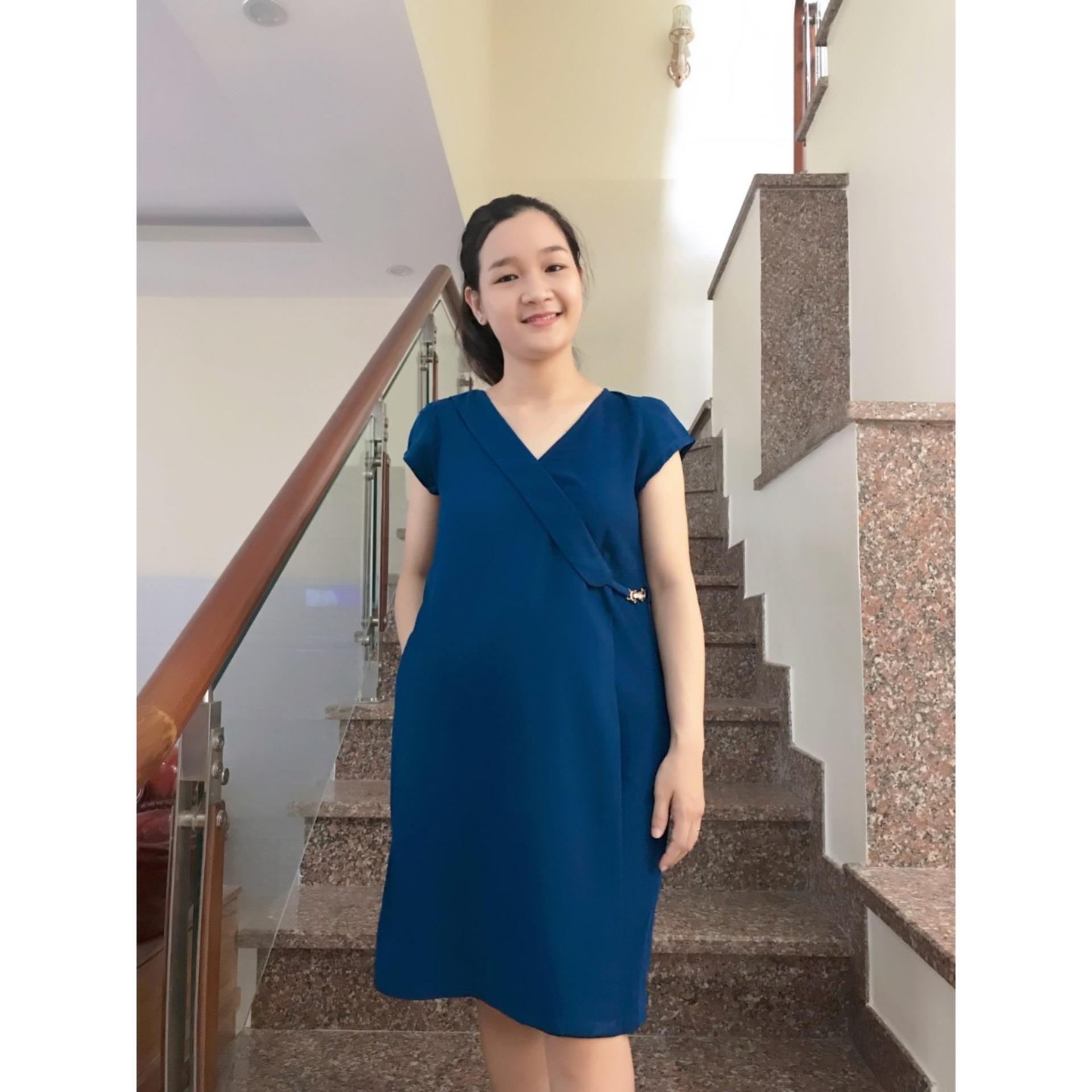 Đầm bầu khoen vest có tay (vàng)