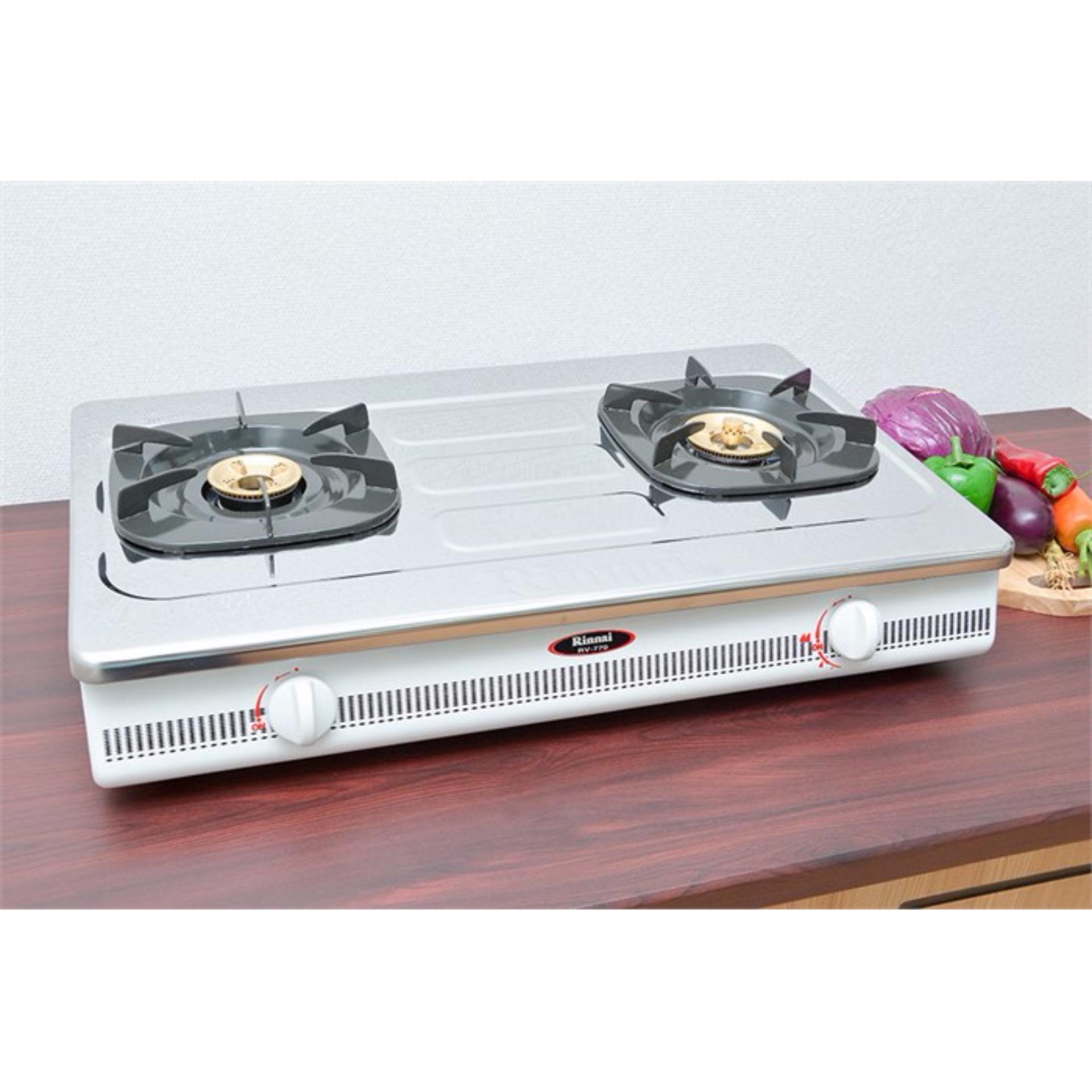 [HCM]BẾP GAS RINNAI RV-770S1 INOX CÓ ĐẦU HÂM
