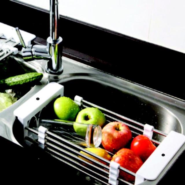 Rổ inox sâu gác bồn rửa