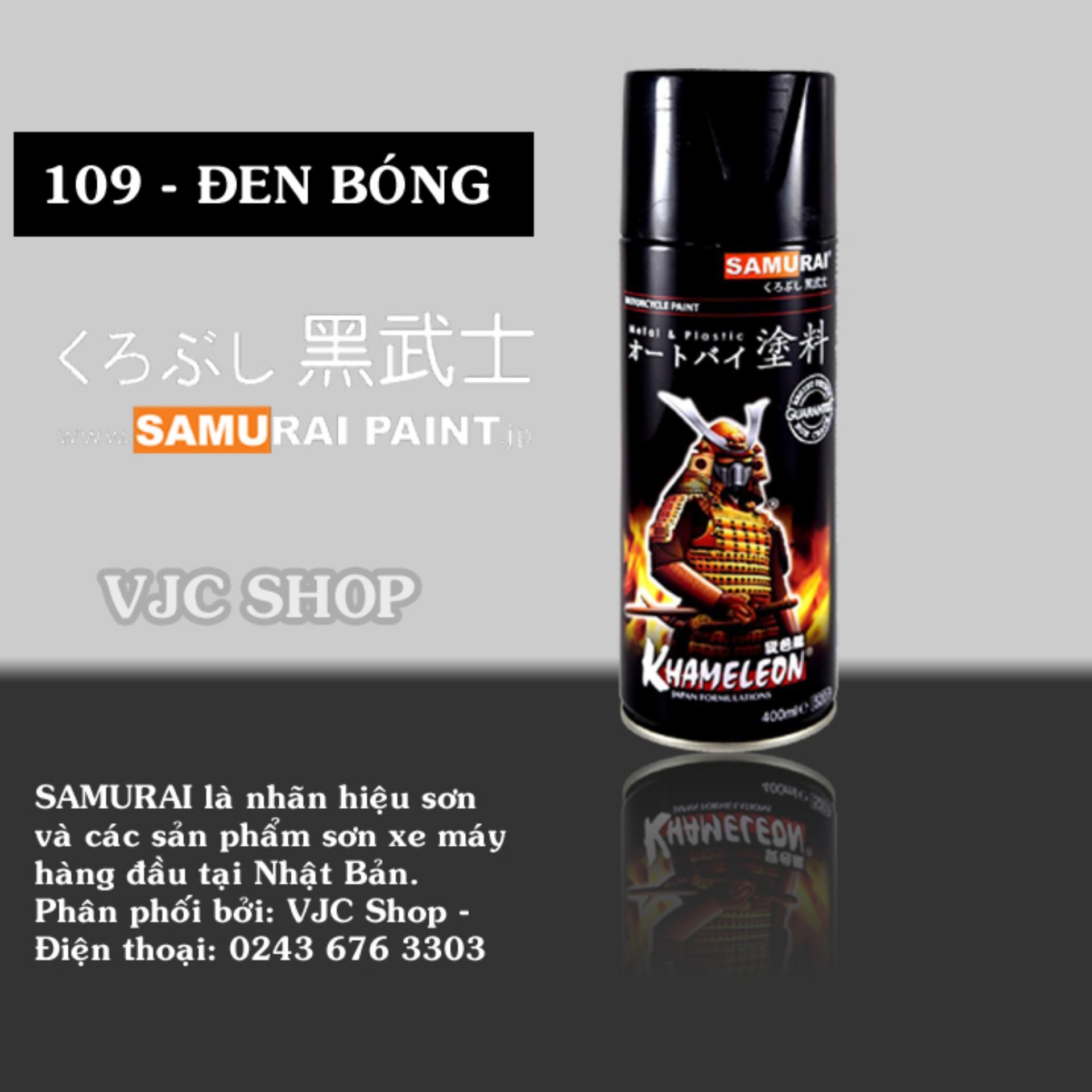 Chai sơn xịt sơn xe máy Samurai ĐEN BÓNG 109