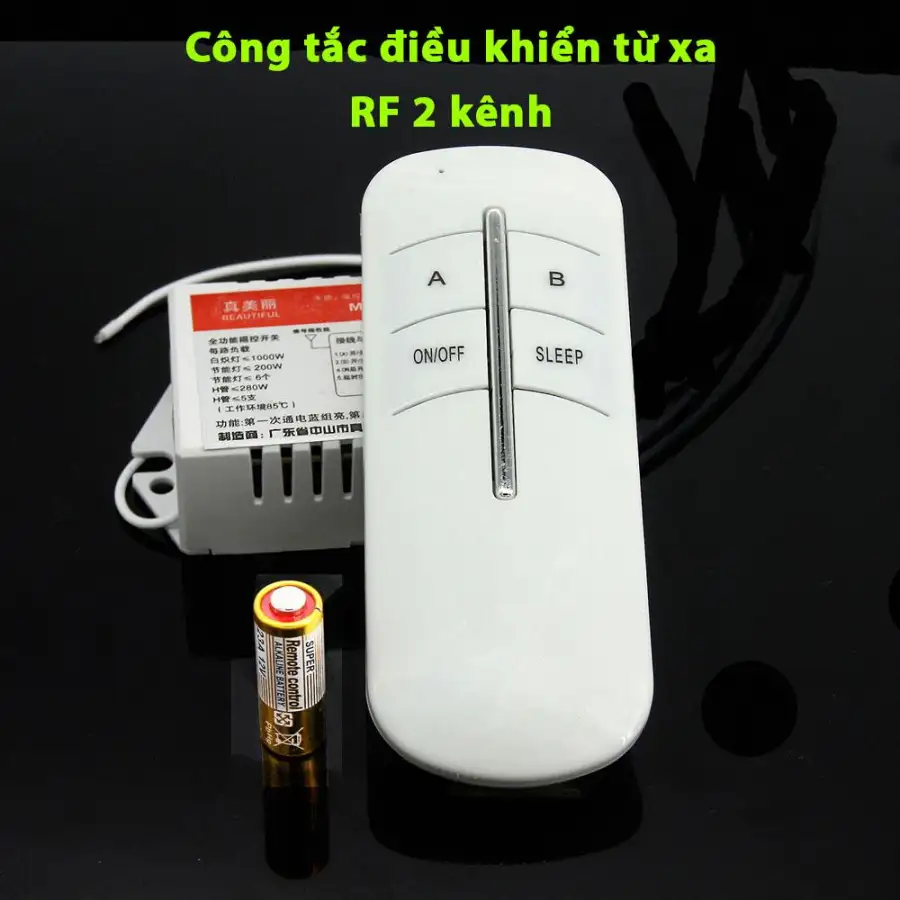 Công tắc điều khiển từ xa không dây sóng RF xuyên tường 2 Kênh - Công tắc RF xuyên tường , công tắc điện thông minh, công tắc wifi