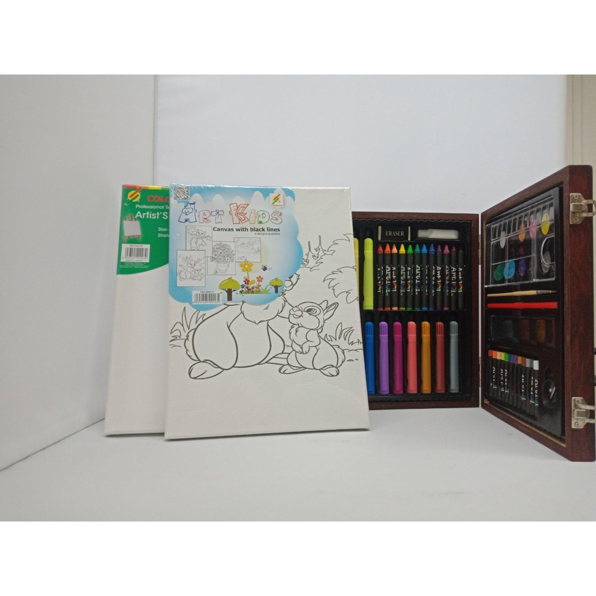 COMBO1: Hộp gỗ MS-67W + Khung Canvas trắng + Canvas hình COLORMATE