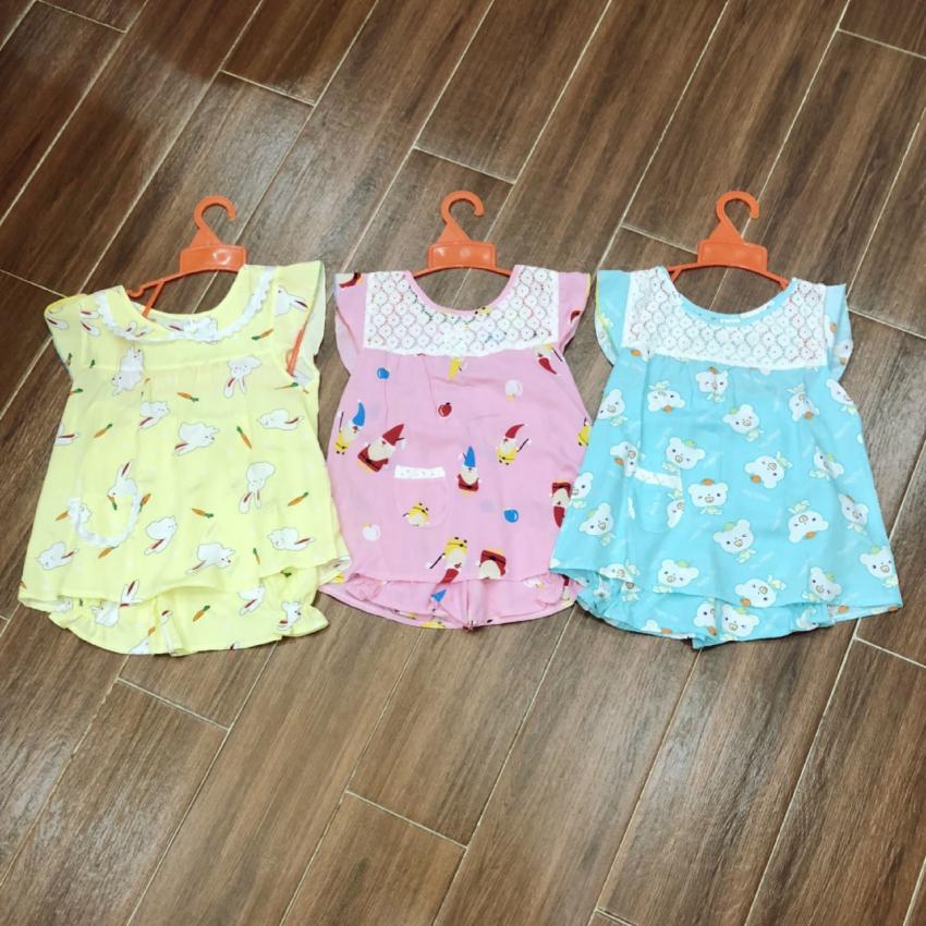 combo 3 bộ lanh cho bé gái | bộ lanh mùa hè