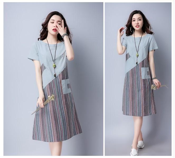 Đầm bầu công sở dáng suông 01