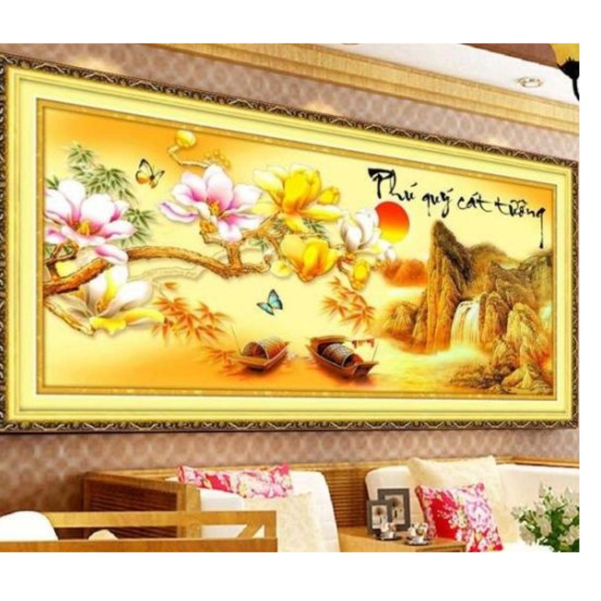 Tranh đính đá cao cấp DF121-KT: 100X50Cm