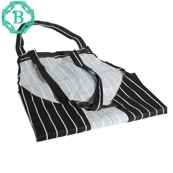 Durable Useful Adult Black Stripe Apron with 2 Pockets Waiter Home Essential