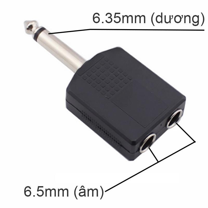 Đầu  jack chuyển 6.5/6.35mm ra 2 đầu màu Đen