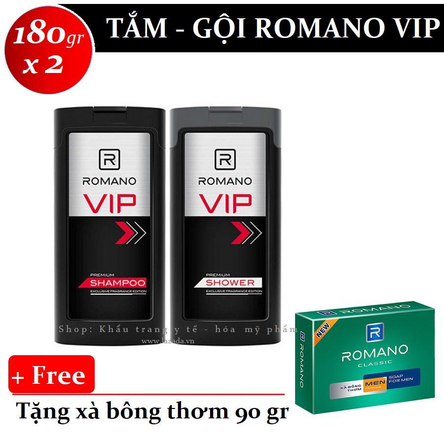 [HCM]Vip Romano - Bộ sản phẩm Dầu gội 180 g + Sữa tắm 180 g ++ Tặng xà bông thơm Classic 90 gr