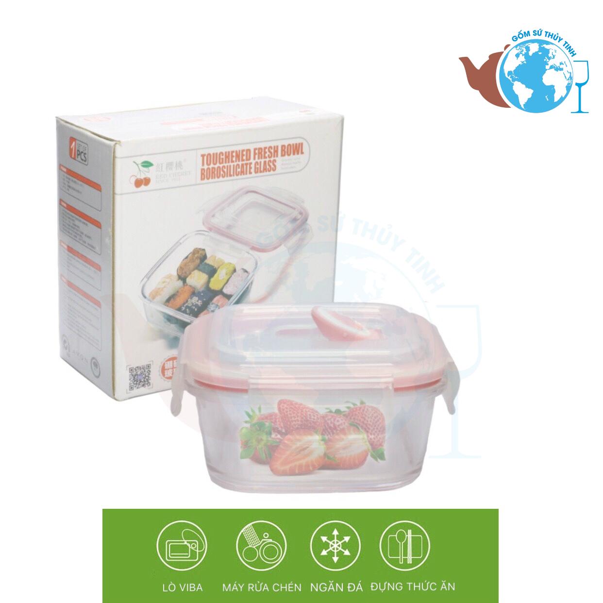 [HCM]Hộp Thuỷ Tinh Đựng Thực Phẩm 380ml
