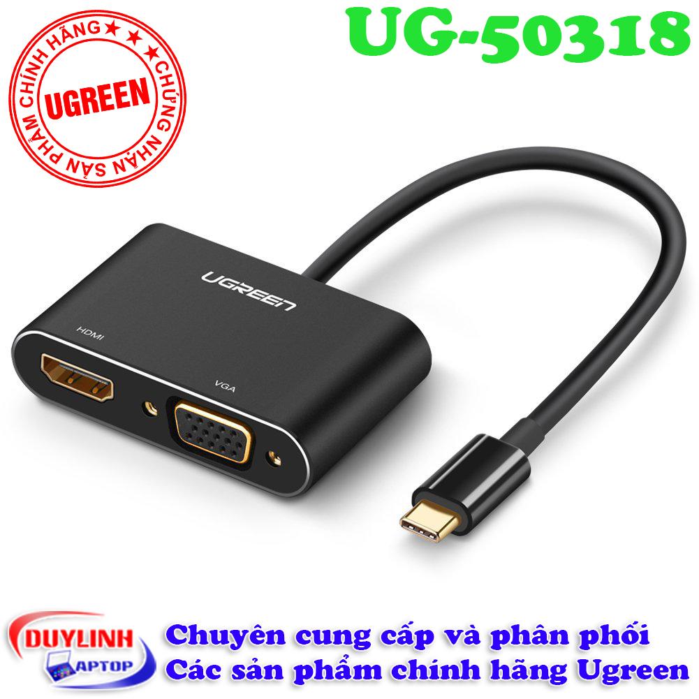 Cáp USB Type C to HDMI và VGA Ugreen - Adapter USB C