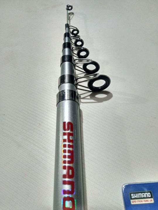 bộ cần rút shimano trắng 3m, máy yumoshi LC6000