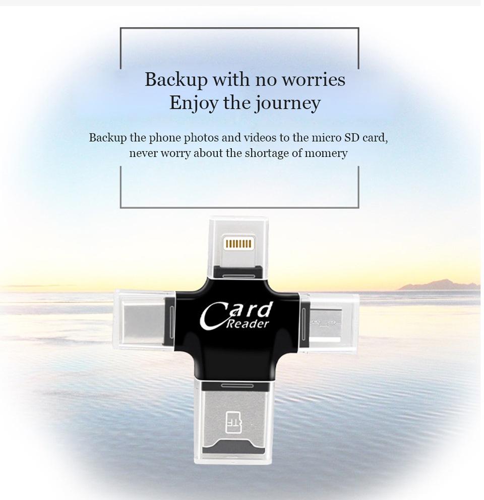 Đầu đọc thẻ nhớ 4 cổng (USB 2.0 / Micro USB / USB Type-C)