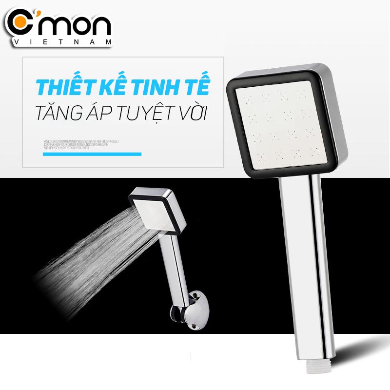 Bộ vòi sen tăng áp 200% C'mon TS-06 + dây sen (bạc)