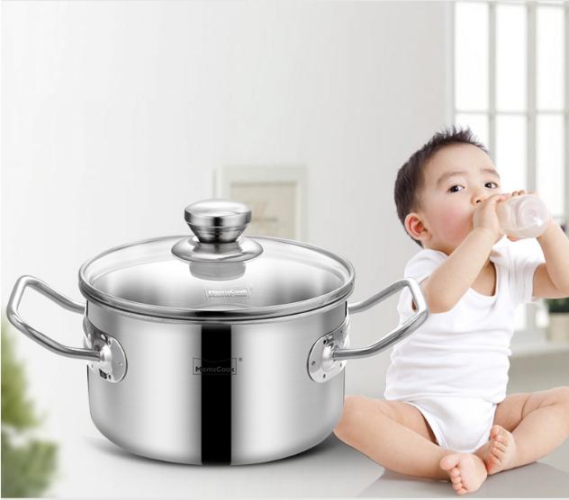 Nồi inox 304 - MomsCook - 16x9.5cm  1.22Kg