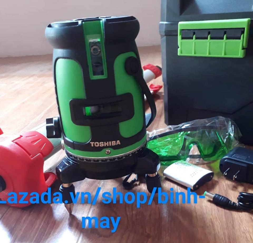 Máy cân mực laser TOSHIBA 5 tia xanh(kèm đầy đủ  chân đế- sạc - pin)