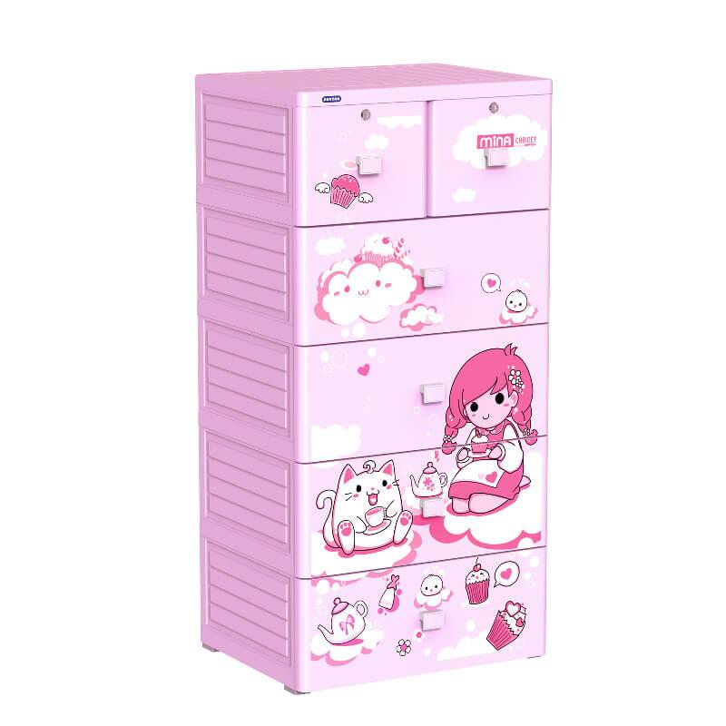 [HCM]Tủ nhựa Duy Tân MINA 5 tầng (Hồng em  bé)