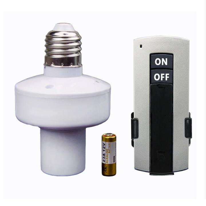 Đui đèn điều khiển từ xa bằng sóng RF màu đen đuôi đèn điều khiển từ xa đui đèn điều khiển bật tắt từ xa