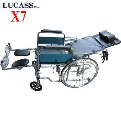 Xe Lăn Đa Năng Lucass - Có Bô Vệ Sinh - Có Thể Ngã Nằm - Có 2 Tay Thắng Tiện Dụng