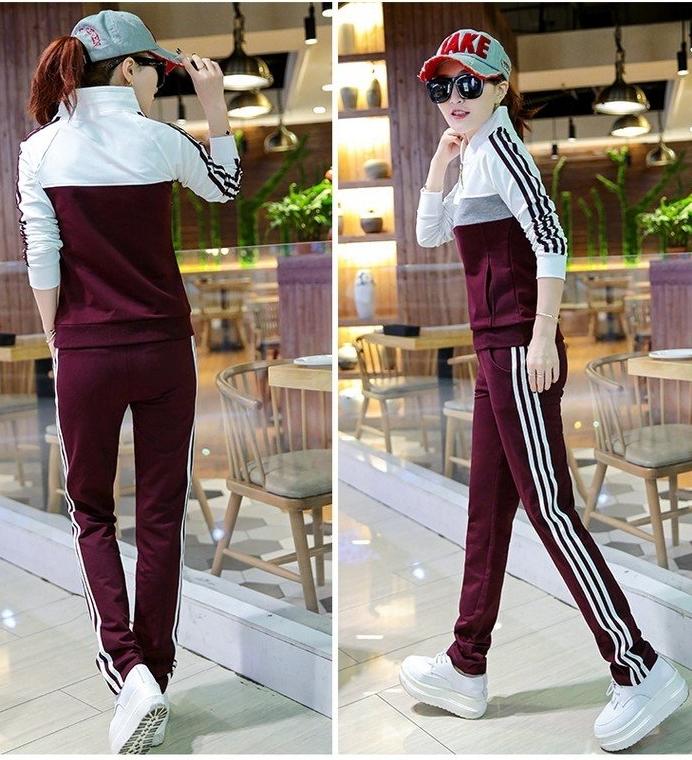 Đồ bộ thể thao thu đông nữ cao cấp phối màu
