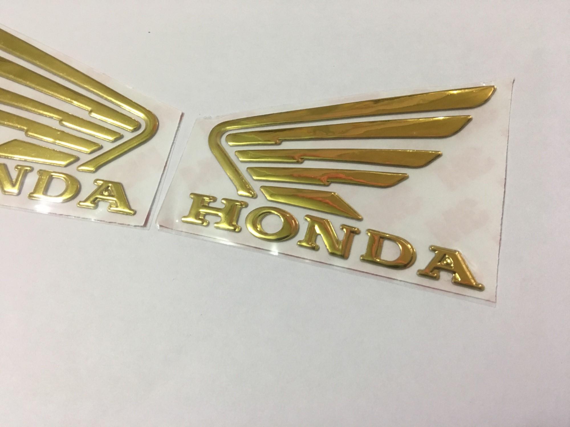 Bộ 2 tem cánh chim dán dành cho xe máy, moto(màu vàng)