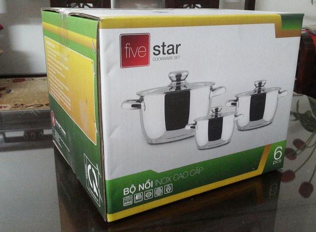 Fivestar - FS06C-1 - Bộ 3 Nồi Cool Ba Đáy Nắp Inox