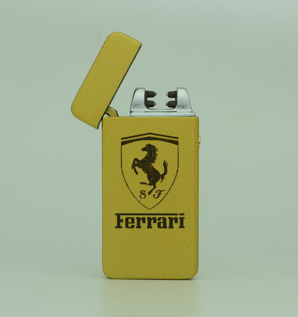 Hột quẹt bật lửa 2 tia plasma in logo hãng xe FERRARI
