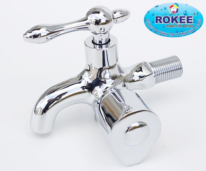 Vòi sen lạnh nhà tắm Rokee - RN460 (Trắng bạc)