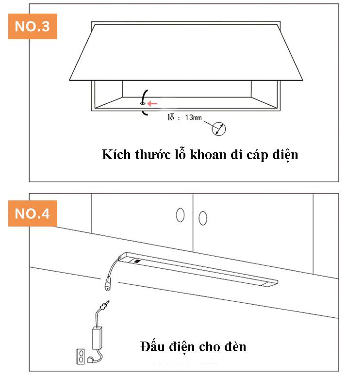 Đèn chiếu sáng tủ bếp, bật/ tắt đèn bằng cảm ứng vẫy tay, dài 60cm/ 11W