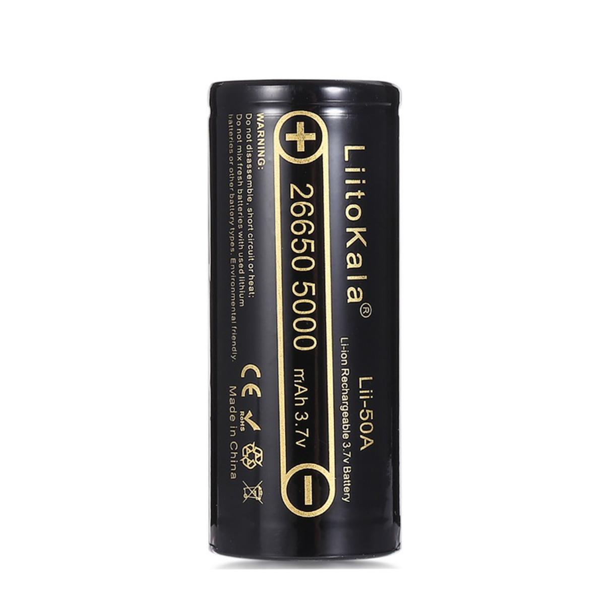 Pin sạc Lithium 26650 LiitoKala 3.7v 5000mah (1 viên)