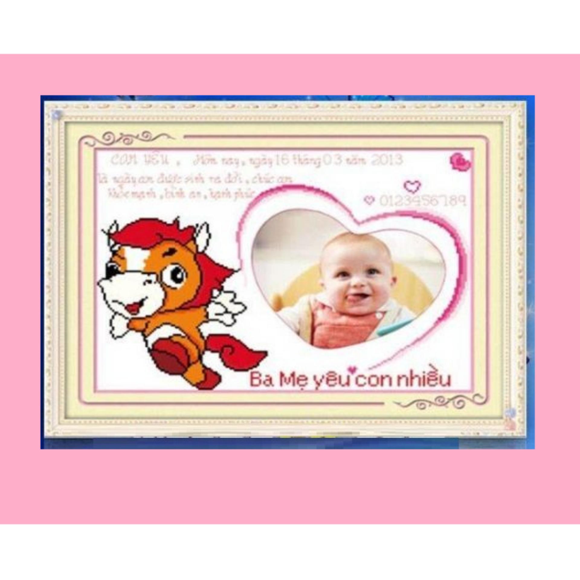 Tranh thêu chữ thập chữ thập con giáp ngựa-DLH-222706-Ngọc Thịnh