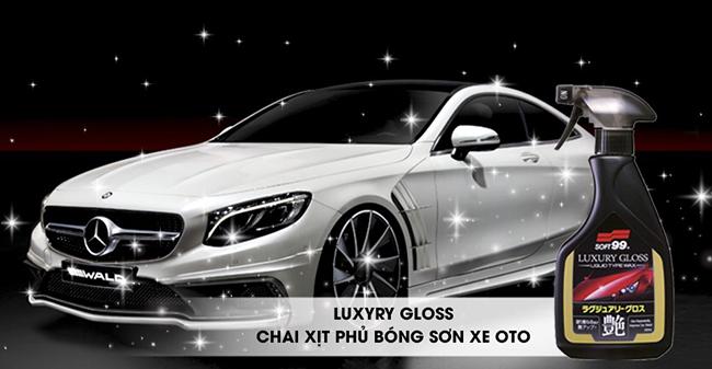 Chai xịt phủ bóng sơn xe Luxury Gloss soft99 500ml (Đen)