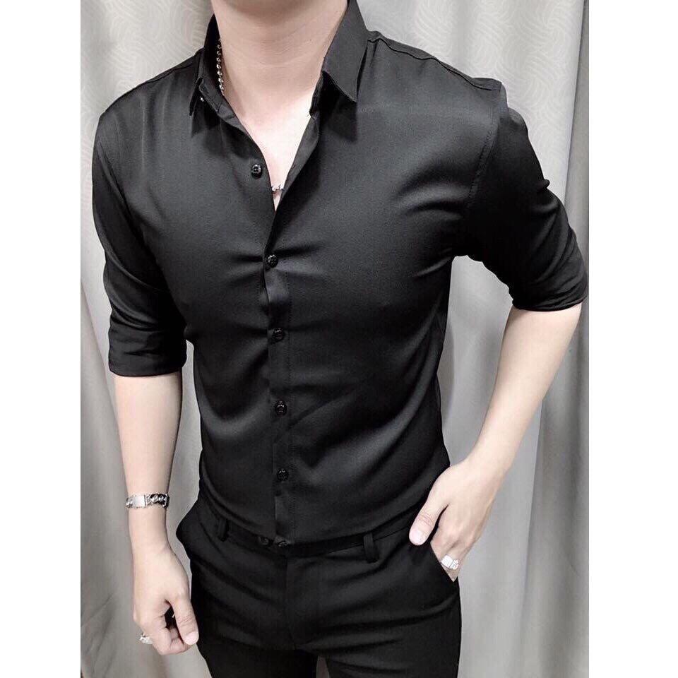ÁO SƠ MI NAM  TRƠN TRẮNG-ĐEN-ĐỎ CHẤT SIÊU ĐẸP