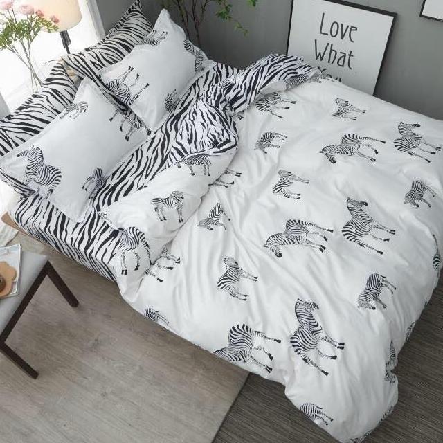 Bộ chăn ga gối ngựa vằn + ruột chăn hè.