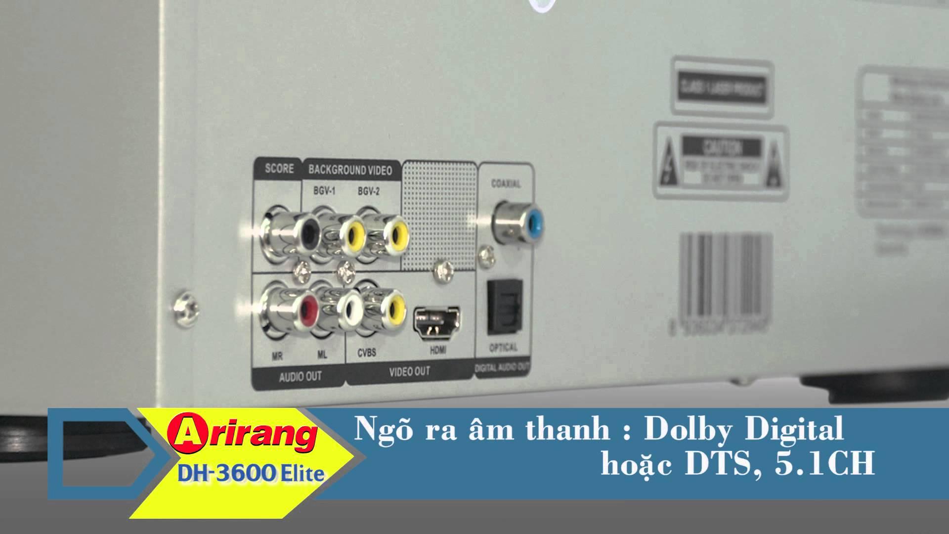 [HCM][Trả góp 0%]Đầu DVD Karaoke Arirang DH-3600 ELITE