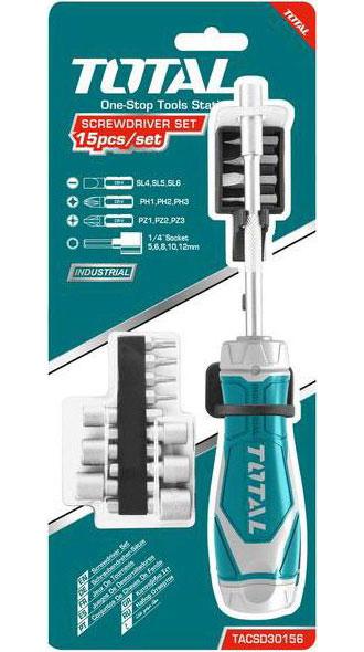Bộ mũi vít đa năng Total TACSD30156 (15 chi tiết)