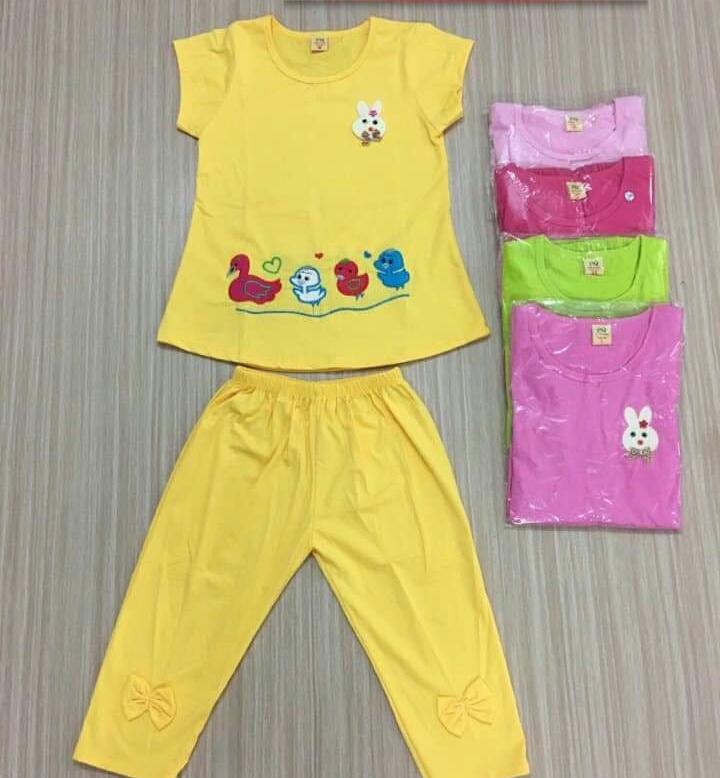 Đồ bộ Lửng thun cotton cho bé gái 7-45kg